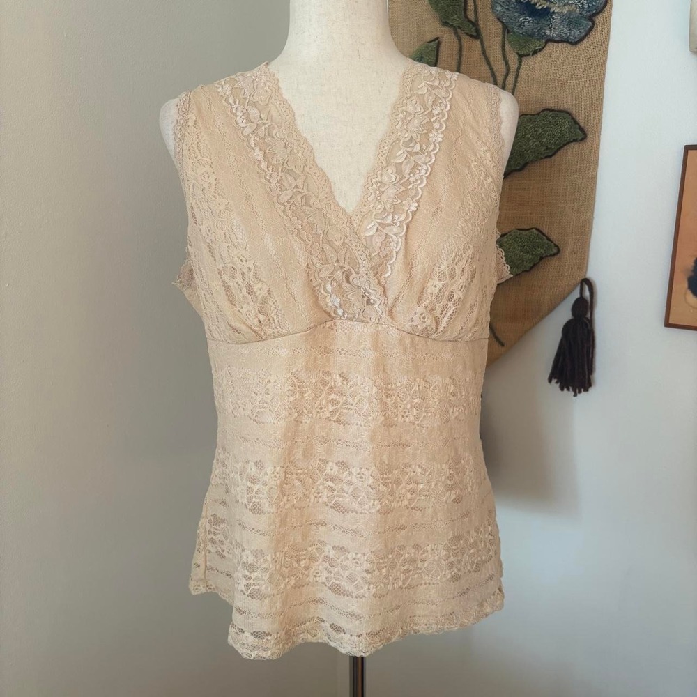 Cream Lace Coquette Blouse